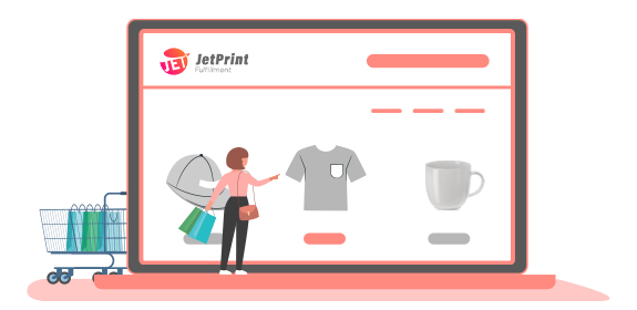 JetPrint Page A woman selects products on JetPrint's website