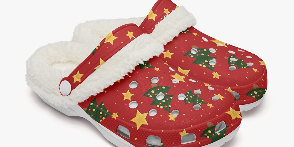 Christmas Lined All Over Printed Clogs