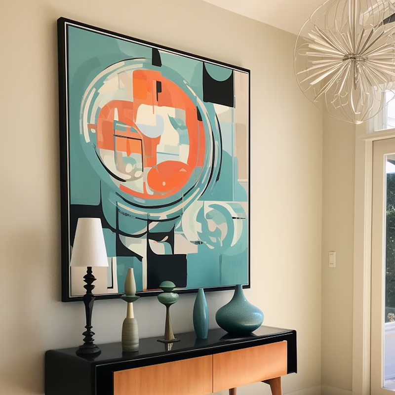 Amazing hallway painting A canvas paint with an abstract pattern printed on it