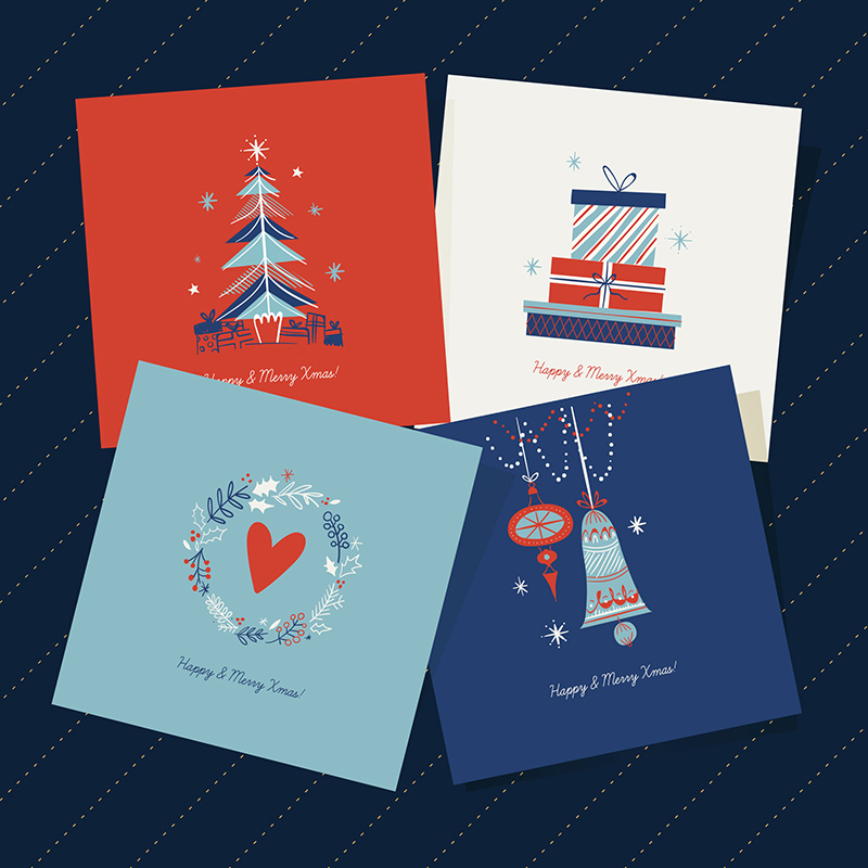 Branded greeting card with design Many greeting cards of different designs