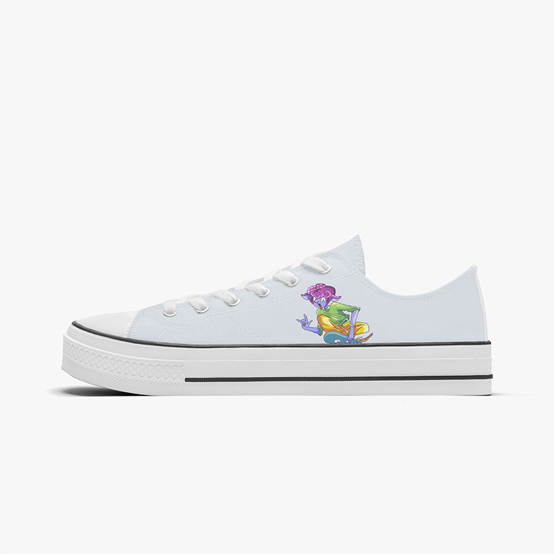 Cartoon style shoes-1 A pair of low-top canvas shoes with cartoon characters
