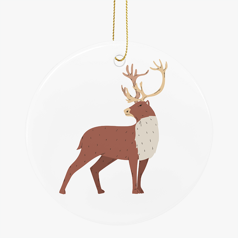 Christmas ceramic ornaments A ceramic ornaments with a Christmas elk design