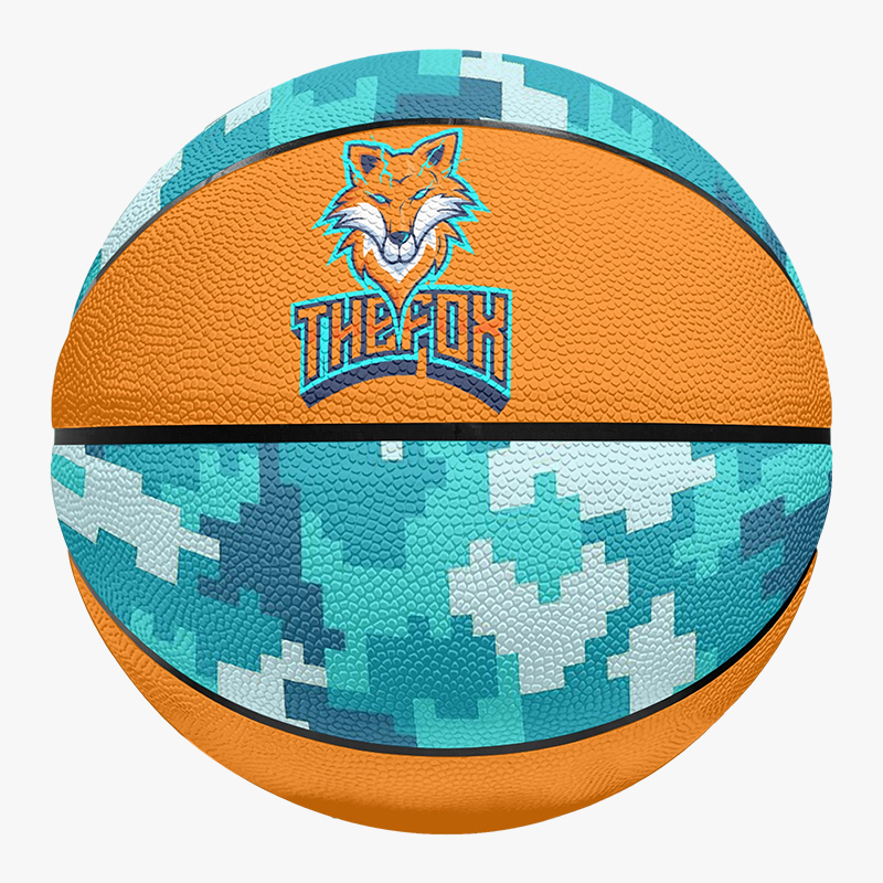 Custom basketball with logo A basketball with a custom basketball logo
