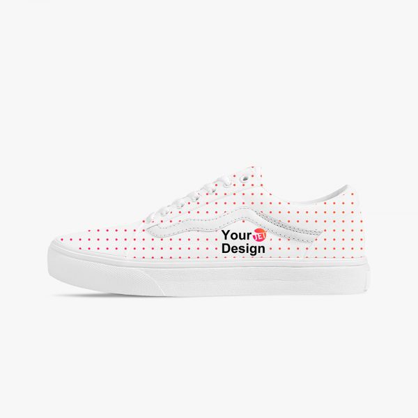 A pair of customizable low-cut canvas shoes