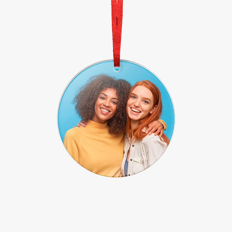 Customized friend photo ornaments Round acrylic ornaments with photos of friends