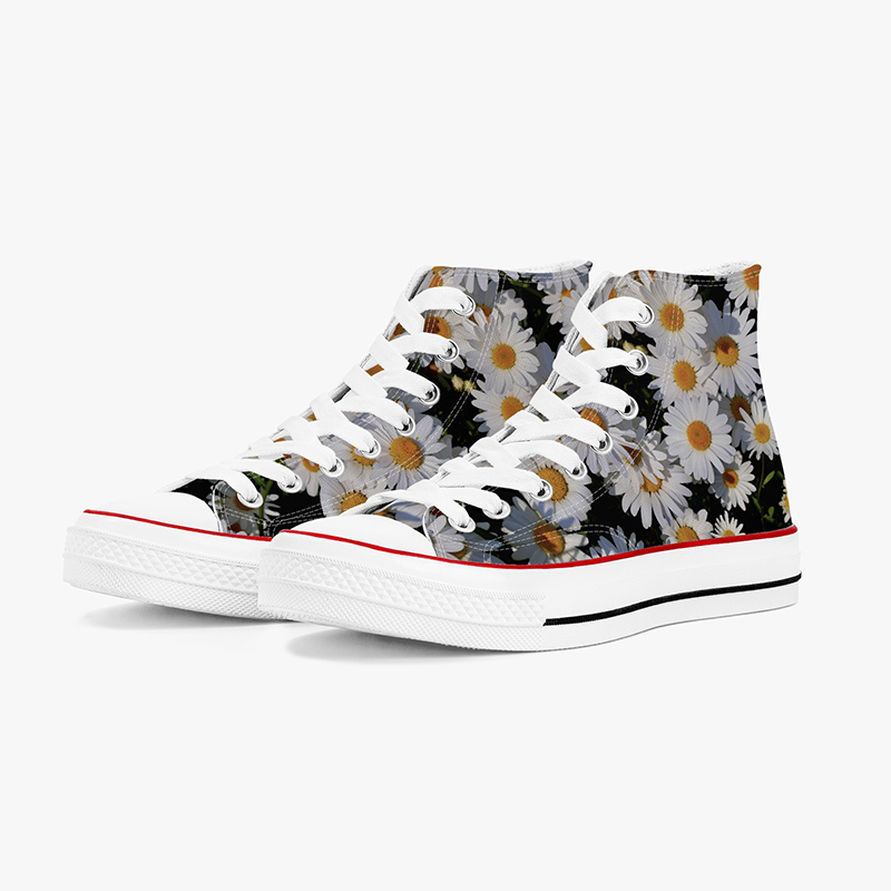 daisy high-top canvas shoes High-top canvas shoes with daisy print