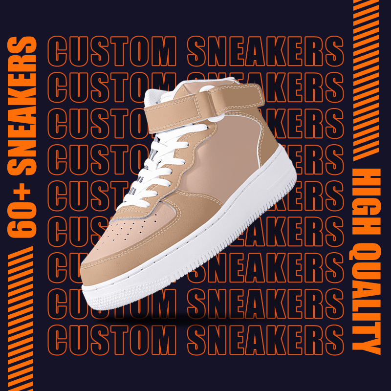 Design your own sneakers An orange poster of custom sneakers