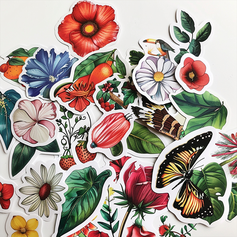 Die cut stickers (3) Lots of die-cut stickers with flower designs