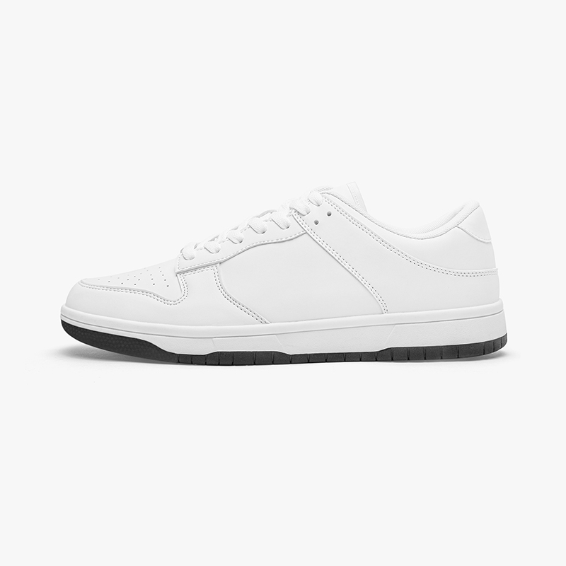 Dunk Stylish Low-Top Leather Sneakers A pure white customizable dunk stylish low-top leather sneakers