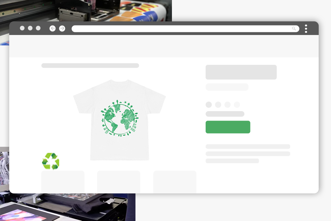 Follow environmentally friendly and sustainable practices A custom page for a recycled t-shirt