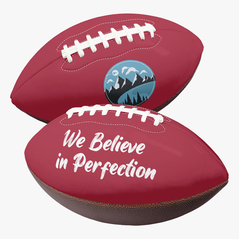 Gain inspiration for your personalized football Two footballs with different designs.