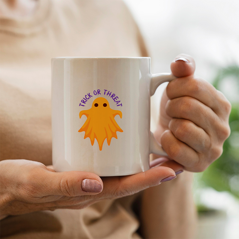 Halloween mug design Mug with cartoon halloween ghost pattern