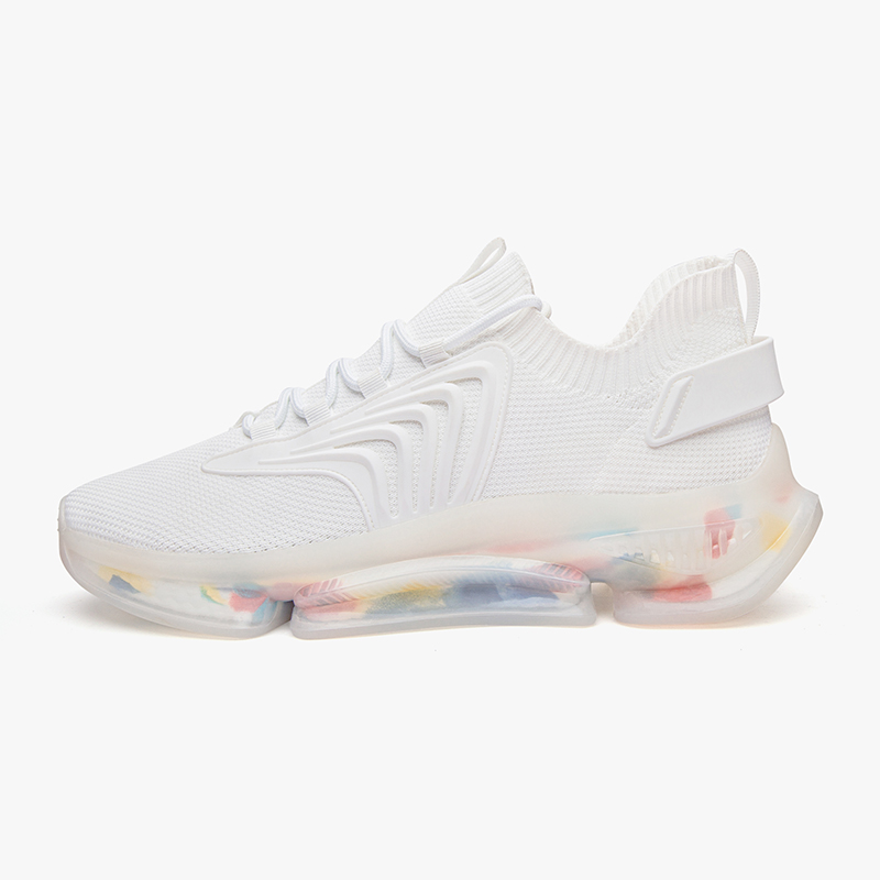 Mesh Knit Running Sneakers A pure white customizable mesh knit running sneakers