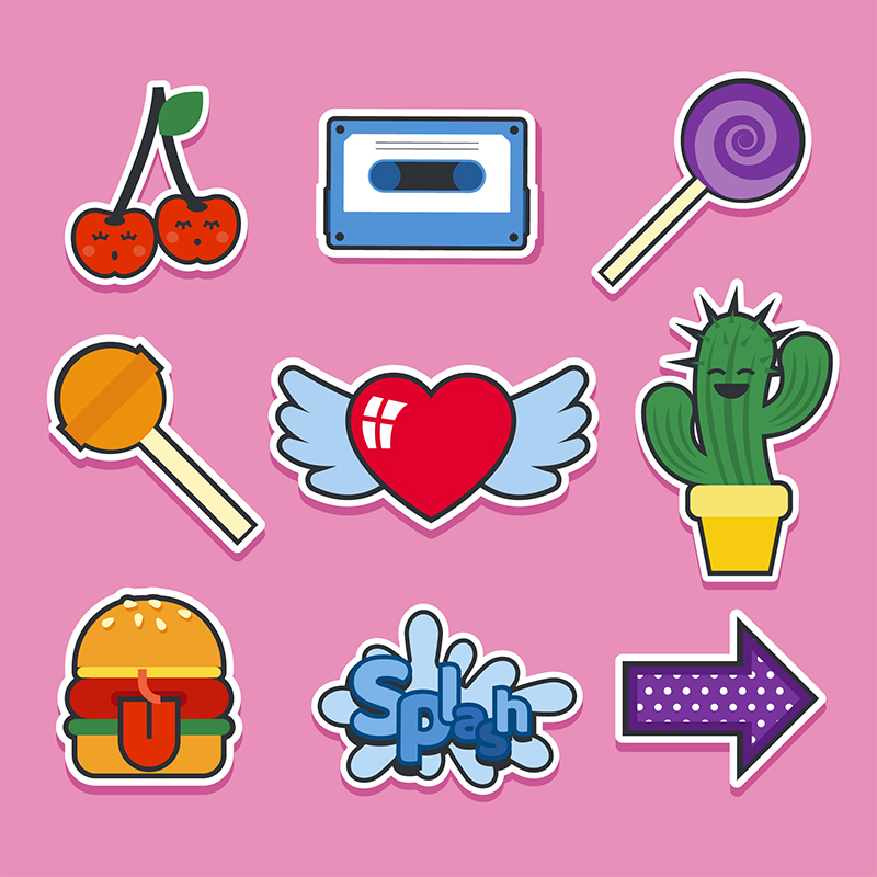 Minimalism stickers Stickers with lots of minimalistic patterns