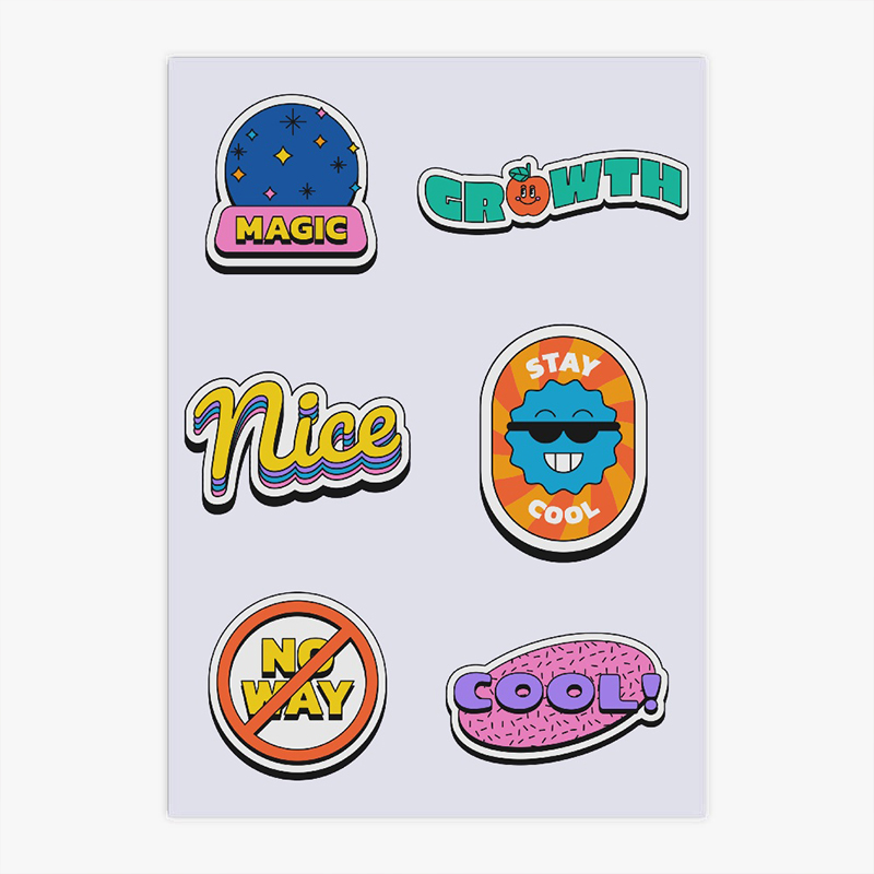 Removable Stickers with design elements A designed sticker