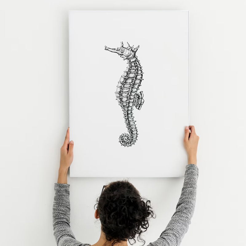 Seahorse Canvas Paints A canvas print with a seahorse printed on it