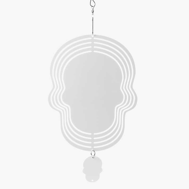 Skull Wind Spinner Pure White Skull Wind Spinner