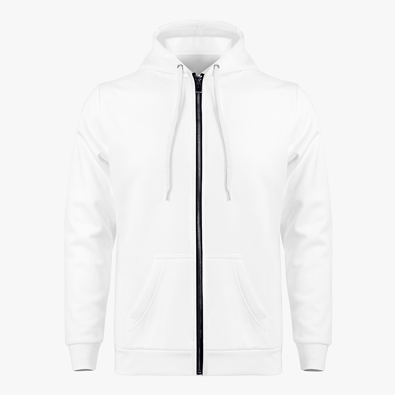 zip-up hoodies One customizable white zip-up hoodies