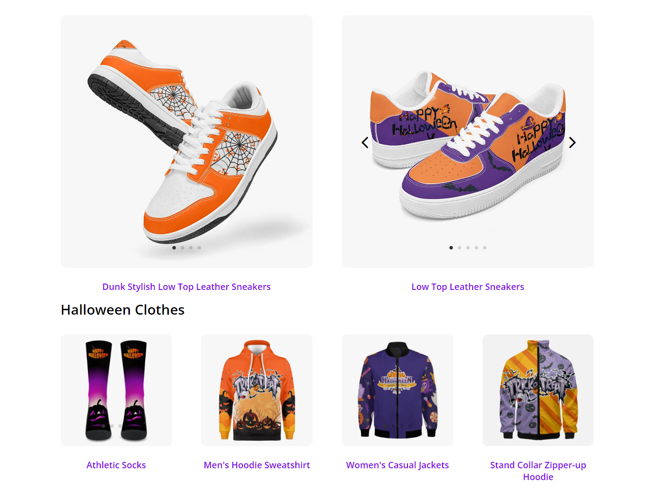 Halloween-holiday-products 2 Halloween shoes and 4 Halloween costumes