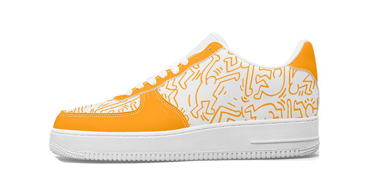 Custom Printing Logo Shoes a yellow sneaker