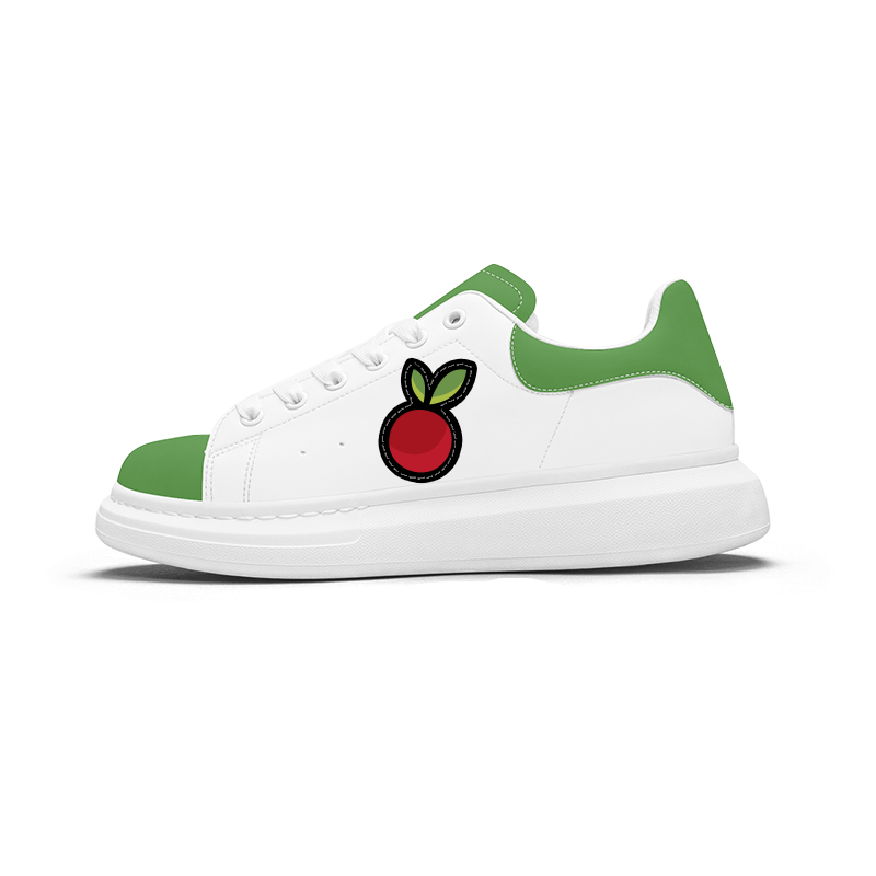 Adjust shoe logo A pair of sneakers with a customized logo