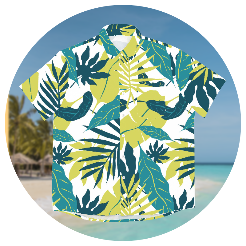 custom hawaiian shirts with pictures A Hawaiian shirt with a botanical pattern