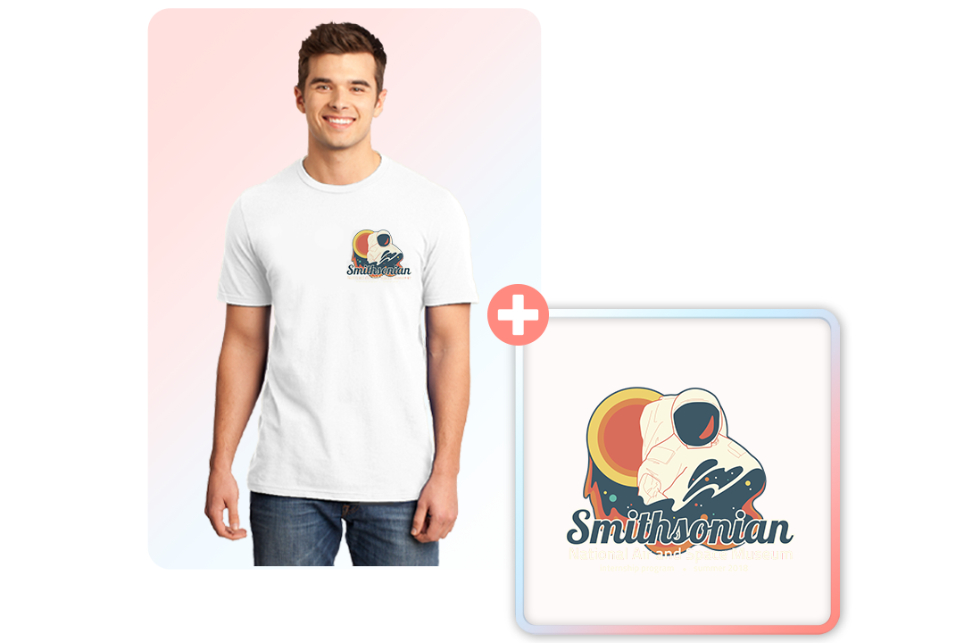 make your own shirts A male model wearing a customizable t-shirt