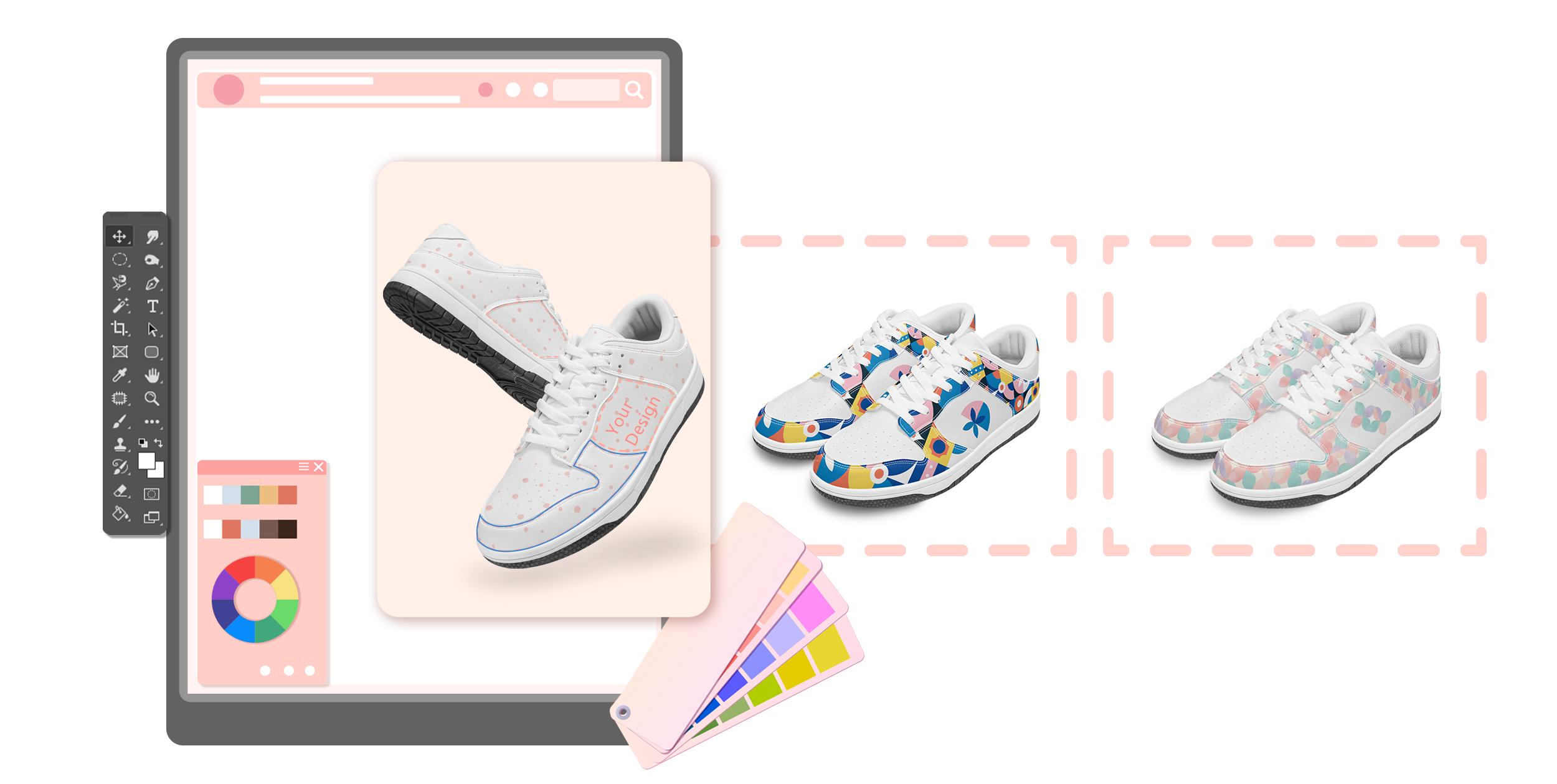 Print on demand shoes process Print shoe designs on demand